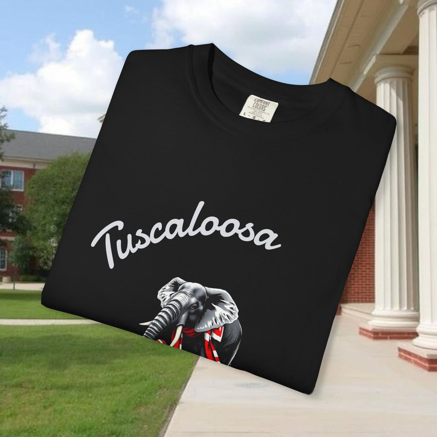 Tuscaloosa Elephant T-Shirt — University Pride Vintage Campus Tee, Soft-Style, Perfect T-Shirt for Gameday and the Tailgate