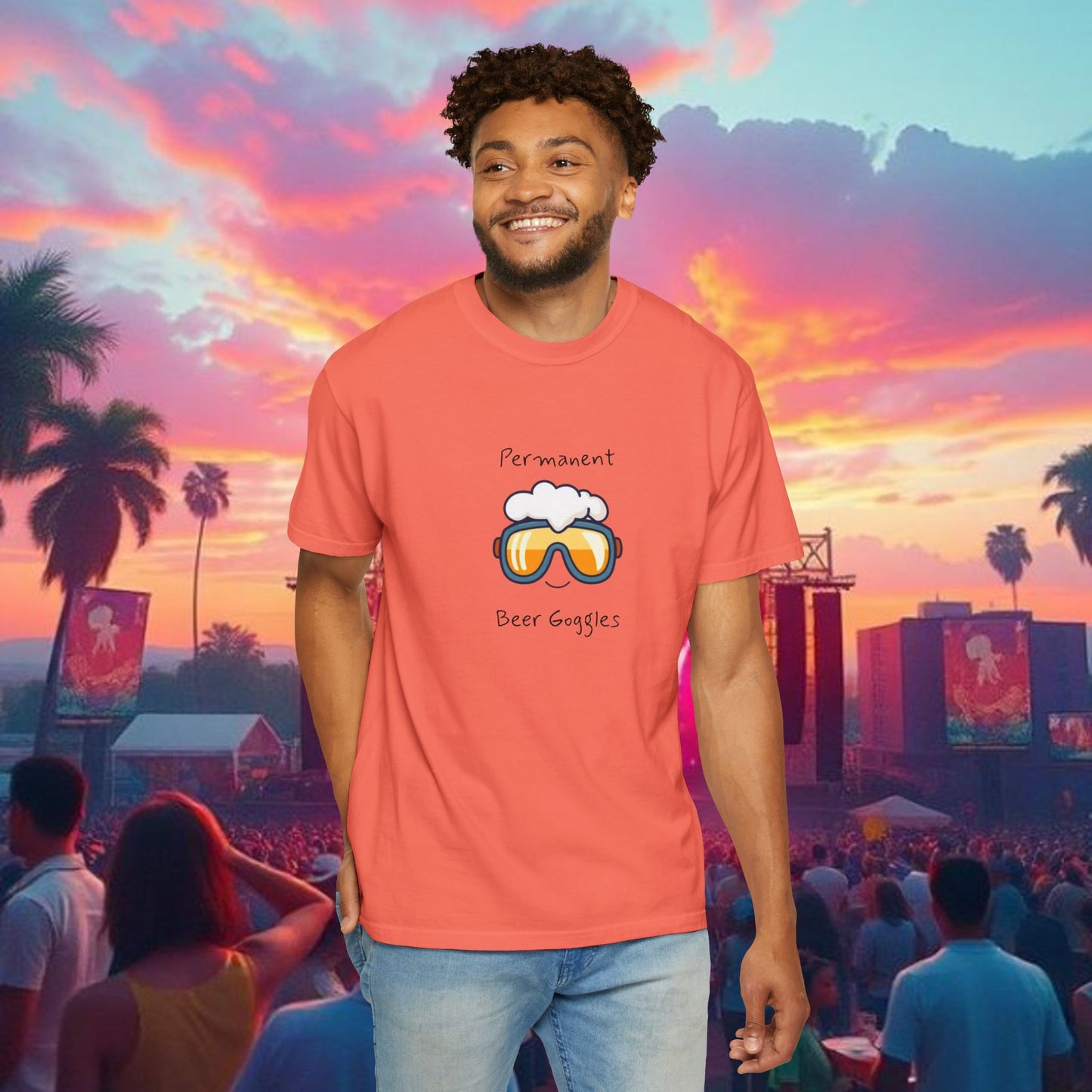 Unisex Beer Goggles Tee, Comedy T-Shirt, Festival Shirt, Funny Summer Tee, Barbecue Outfit, Gift for Beer Lovers