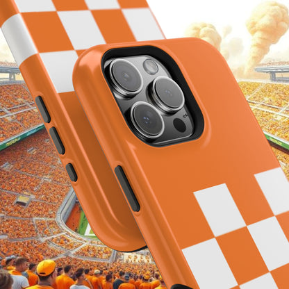 Vibrant Checkerboard Magnetic Tough Cases for Phones, Sports Fans' Accessory, Durable Protection, Tennessee Design, Custom Cases, Gift Ideas
