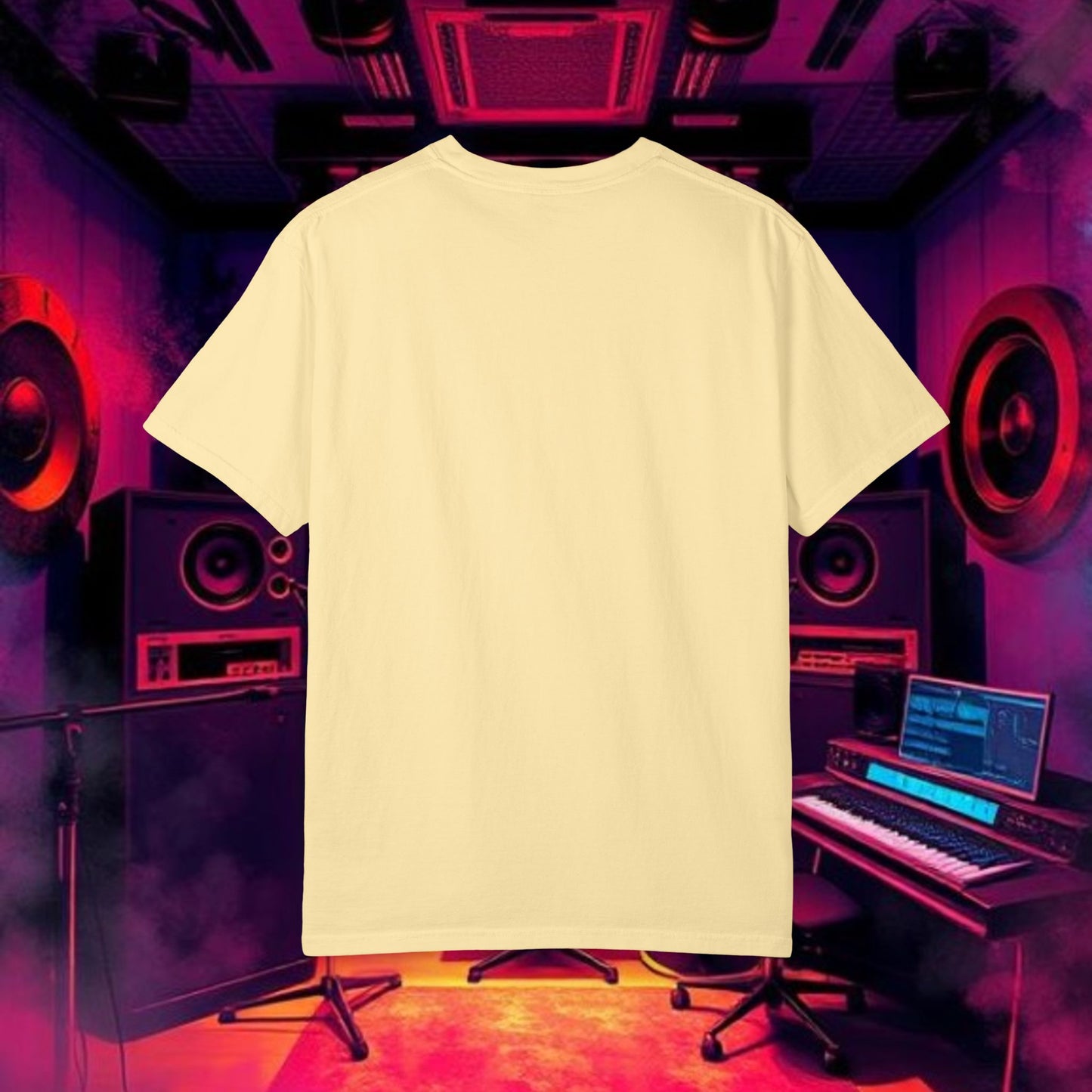 Colorful Unisex Garment-Dyed T-shirt, Artistic Graphic Tee, Music Festival Shirt, Casual Everyday Wear, Vibrant Streetwear, Unique Gift Idea