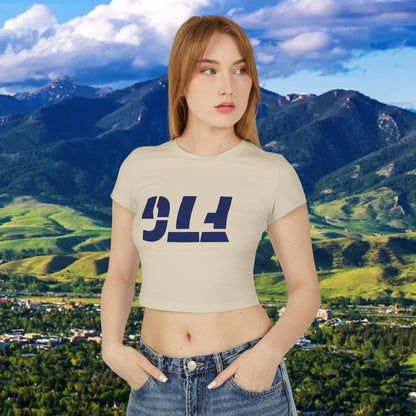 Upside Down FTG Stylish Women's Baby Tee - Trendy Crop Top, Casual Outfits, Birthday Gift, Bobcat Games, Everyday Essentials