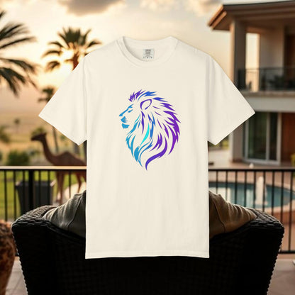Majestic Lion T-Shirt, unique unisex garment-dyed t-shirt, perfect for casual outings or cozy relaxation at home