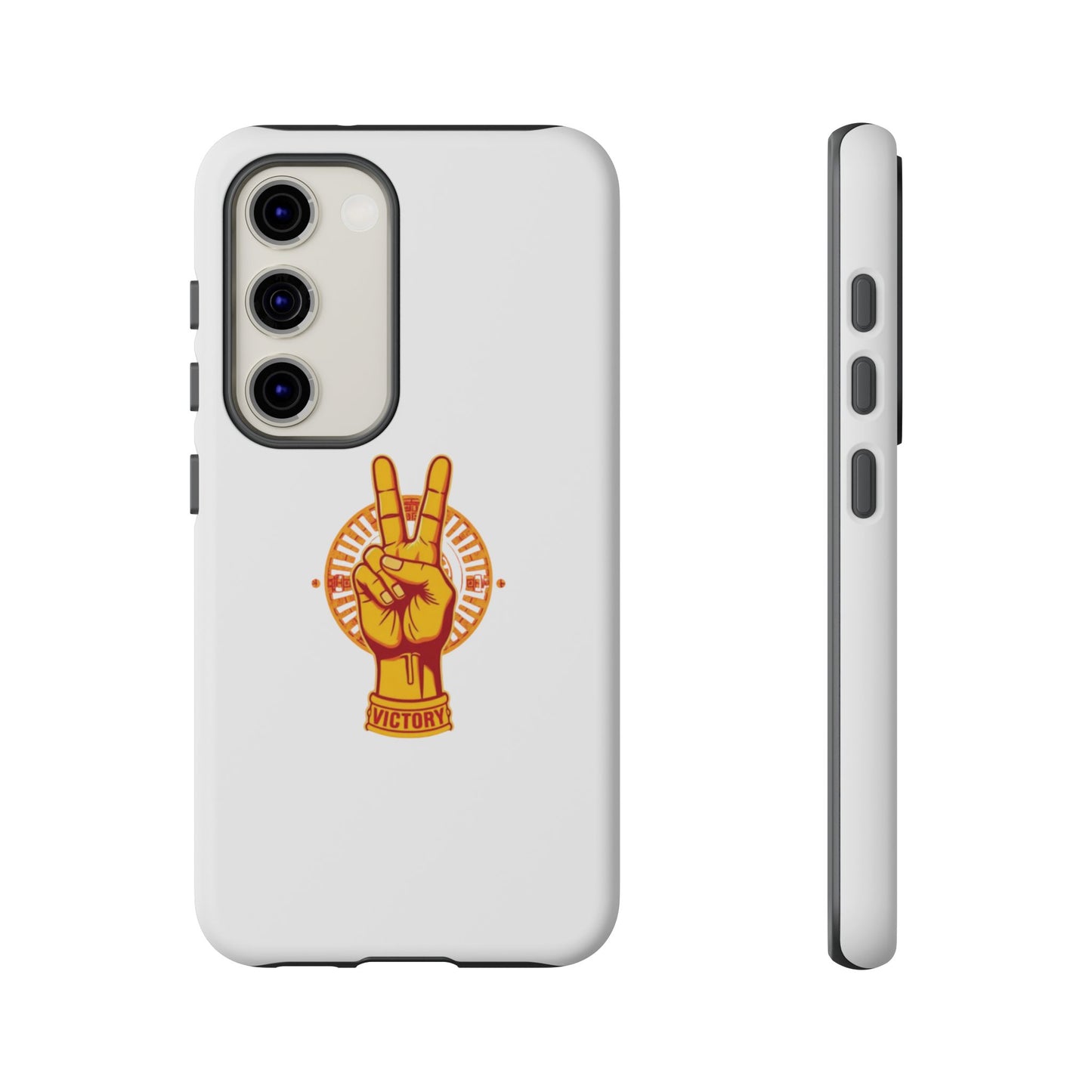 Victory Themed Stylish Phone Case - Tough Cases with Peace Sign Design, Customizable Phone Covers, Gift for Tojan Fans, Trendy Accessories