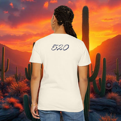 Tucson Arizona Area Code T-Shirt — 520 Back Print, Southwestern Travel Tee, Soft-Style