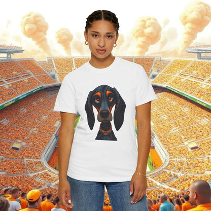 Garment-Dyed Dog Portrait T-Shirt, Sports Fans, Gameday Gift, Casual Wear, Unisex Tee, Perfect for Tailgates