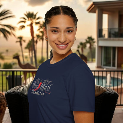 Wing Man Designs Unisex Softstyle T-Shirt, Cool Graphic Tee, Gift for Him/Her, Casual Everyday Wear, Perfect for Celebrations