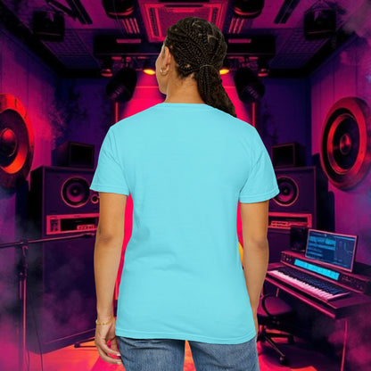 Colorful Unisex Garment-Dyed T-shirt, Artistic Graphic Tee, Music Festival Shirt, Casual Everyday Wear, Vibrant Streetwear, Unique Gift Idea