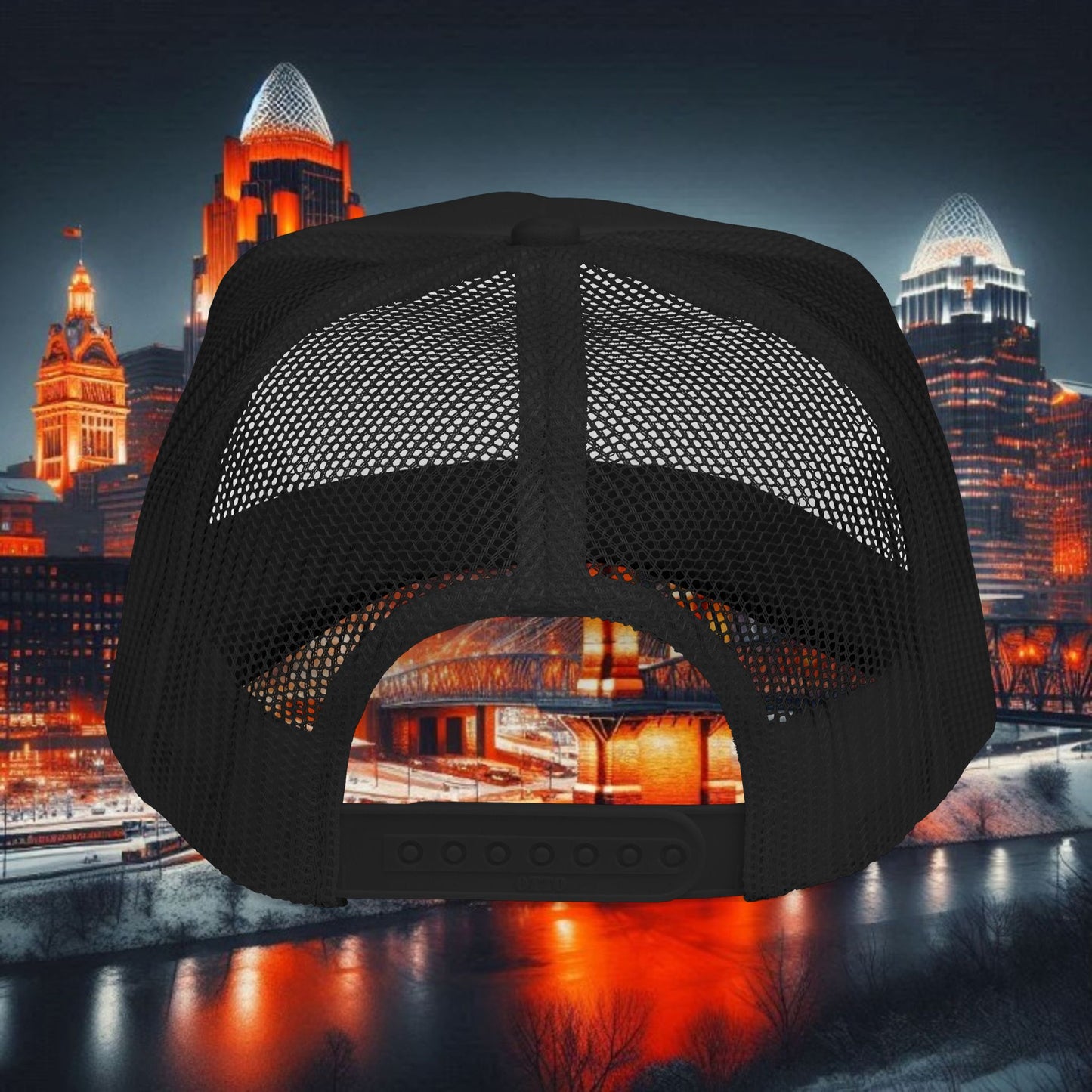 Embroidered  Bengal Tiger Foam Trucker Hat - Sporty Style, Perfect Gift for Fans, Great for Outdoor Activities, Adjustable Cap