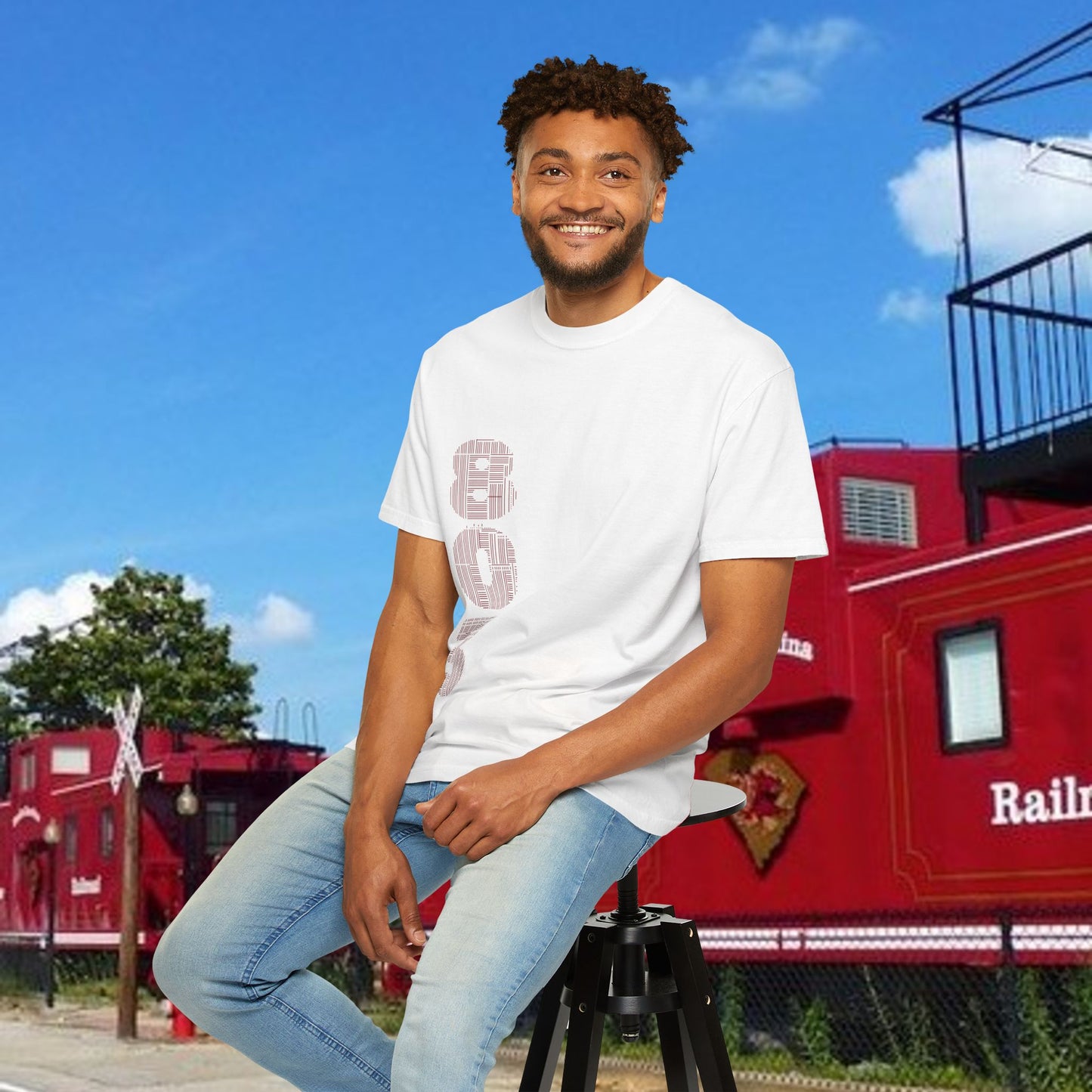 Rooster Graphic T-Shirt — Vertical '803' Design & Bold Red Rooster