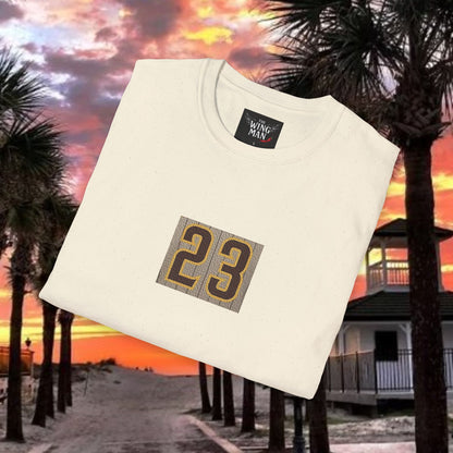 Baseball Stars Unisex Softstyle T-Shirt with Retro 23 Design, Casual Wear, Gift for Sports Lovers, Baseball Fans