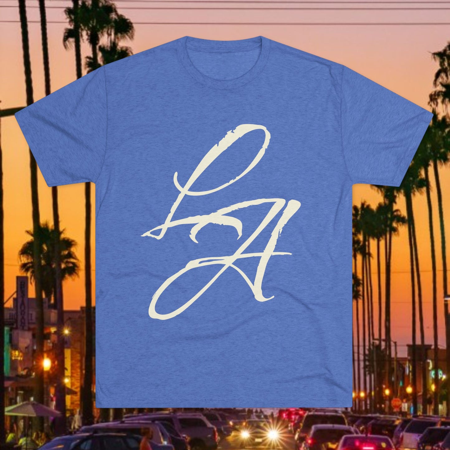 LA Script T‑Shirt — Vintage Los Angeles Graphic Tee, Super Soft Tri-Blend Material