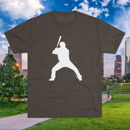 Baseball Batter Tee — Silhouette Front with Number 5 Back