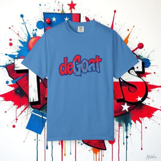 deGOAT Graphic Tee, Baseball Game Shirt, BBQ T-Shirt, Casual Style Unisex Top, Unique Design Garment-Dyed Tee