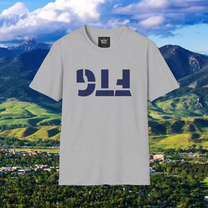 Upside Down FTG Unisex Softstyle T-Shirt - Trendy Fashion Tee, Everyday Comfort, Gift for Bobcat Fans, Gameday Wear, Relaxed Style