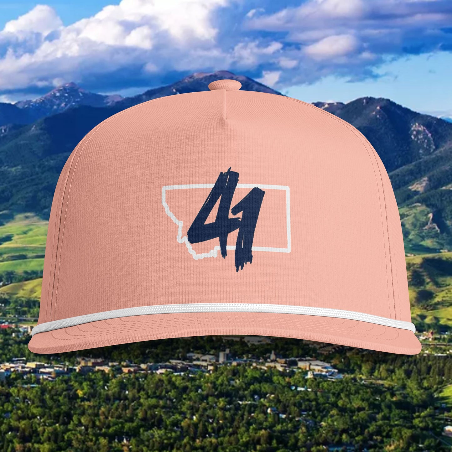 Montana 41 Rope Cap — Sunwashed Trucker Hat with Brushed Number Logo
