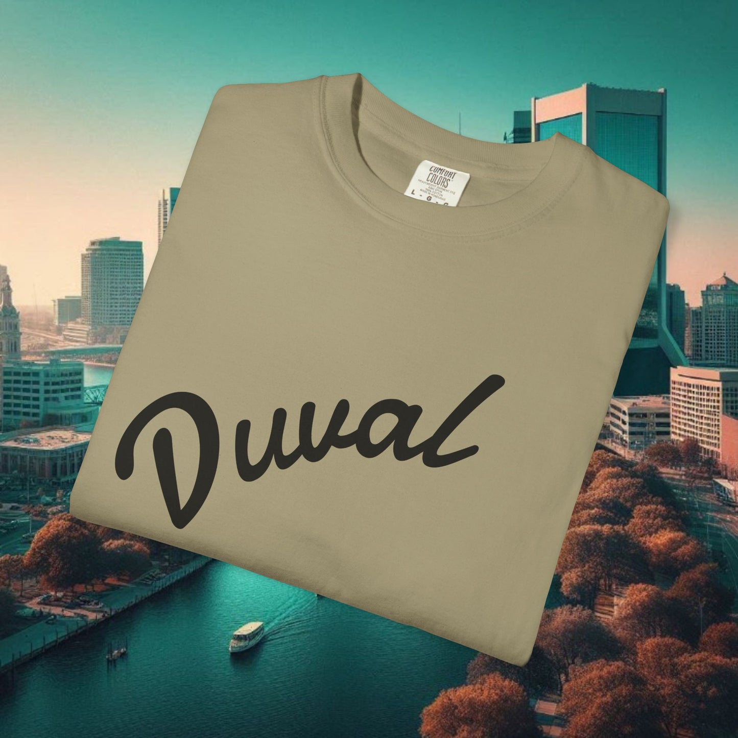 Duval Script T‑Shirt — Jacksonville Retro City Tee, Perfect for Gameday or Everyday Use. Soft style T-Shirt.