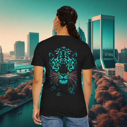 Duval Stylish T-Shirt — Jacksonville Pride Vertical DUVAL Design, Front and Back Designs
