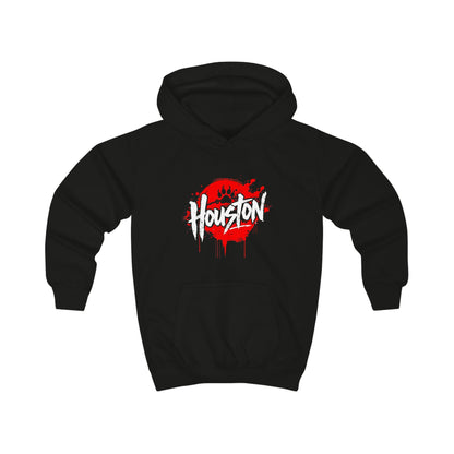 Kids Hoodie — 'Houston' Graffiti Logo Youth Pullover, Perfect for Gameday or Cheering the Team on at Home
