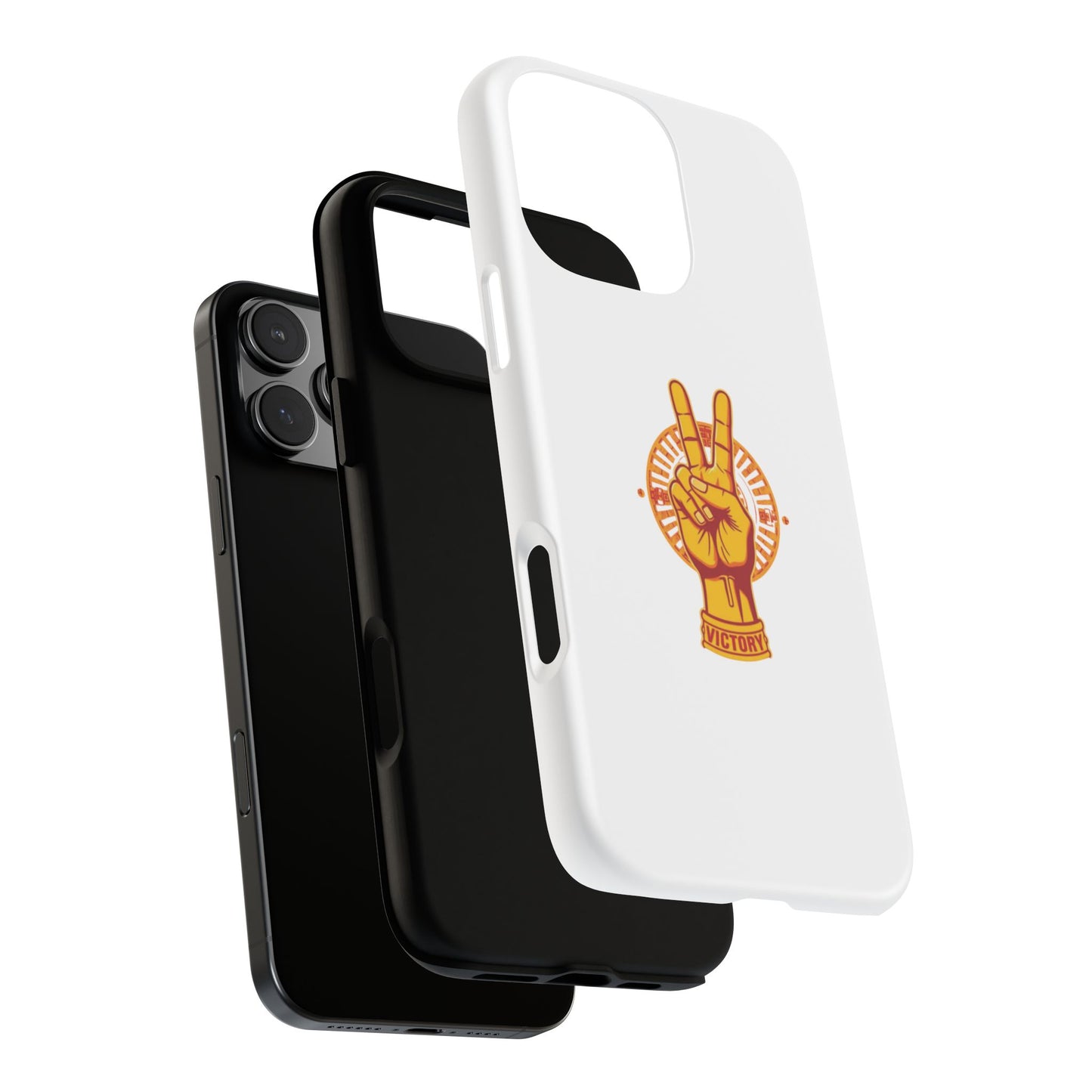 Victory Themed Stylish Phone Case - Tough Cases with Peace Sign Design, Customizable Phone Covers, Gift for Tojan Fans, Trendy Accessories