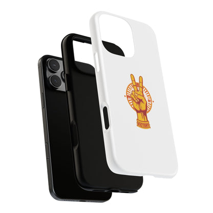 Victory Themed Stylish Phone Case - Tough Cases with Peace Sign Design, Customizable Phone Covers, Gift for Tojan Fans, Trendy Accessories