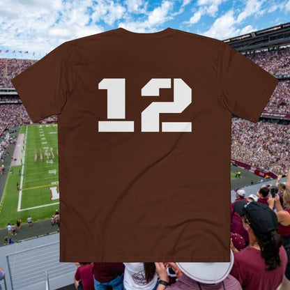 College Station 12th Man Adult Staple Tee, Trendy College T-Shirt, Perfect for Students, Unique Graduation Gift, Comfy Everyday Wear