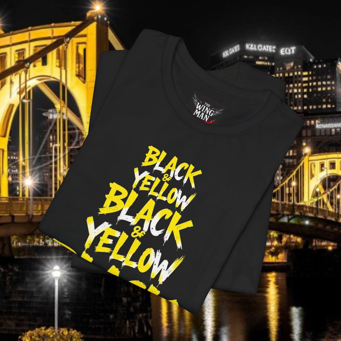 Black & Yellow Graphic Tee — Bold Pittsburgh Colors T-Shirt