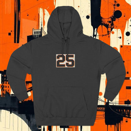 Giants Fans Fleece Hoodie with Number 25 Design - Perfect for Sports Fans, Everyday Wear, Gym, Giants Games