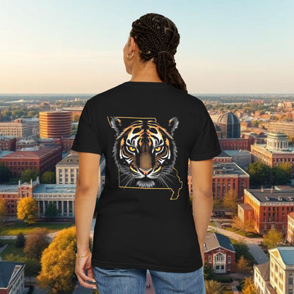 Columbia Missouri Tee, Unisex Garment-Dyed T-shirt, Missouri Pride Shirt, College Apparel, Unique Graphic Tee, Sports Fans