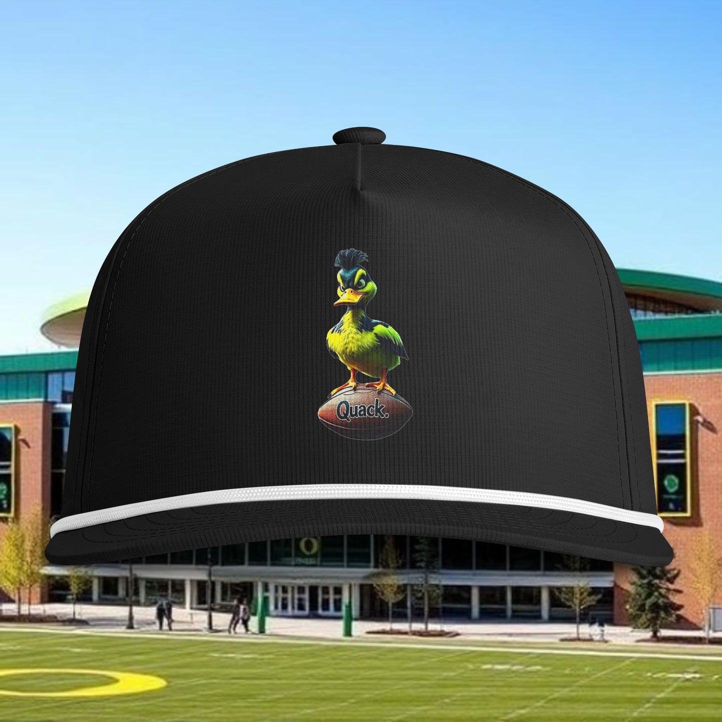 Sunwashed Rope Cap - Vintage Mascot Football Duck Rope Brim Hat