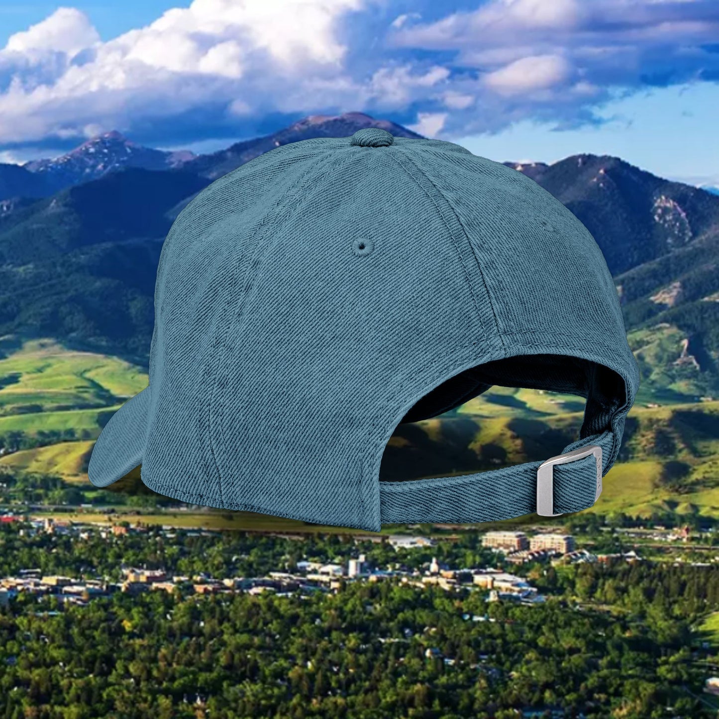 Montana Paw Print Denim Hat, Embroidered Hat, Casual Wear, Gift for Bobcat Fans, Outdoor Adventure Cap, Summer Accessories