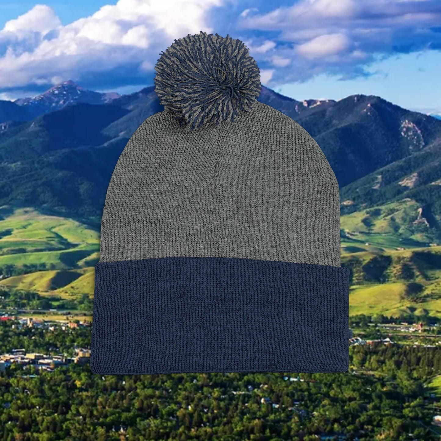 Upside Down FTG Cozy Pom-Pom Knit Cap, Winter Beanie, Embroidered Hat, Perfect Gift, Unisex, Cold Weather Accessory