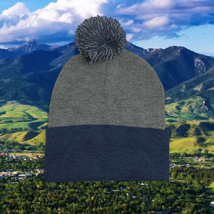 Upside Down FTG Cozy Pom-Pom Knit Cap, Winter Beanie, Embroidered Hat, Perfect Gift, Unisex, Cold Weather Accessory