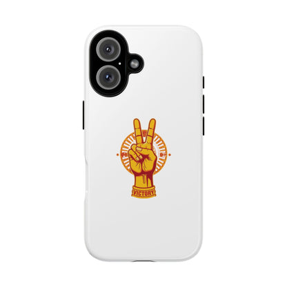 Victory Themed Stylish Phone Case - Tough Cases with Peace Sign Design, Customizable Phone Covers, Gift for Tojan Fans, Trendy Accessories
