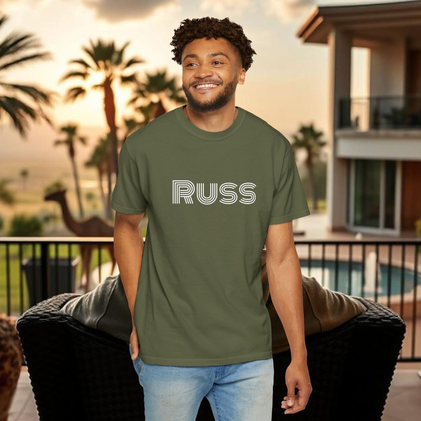 Russ Unisex T-Shirt with Retro Design, Hip-Hop Shirt, Casual Wear, Unique Style, Russ Apparel