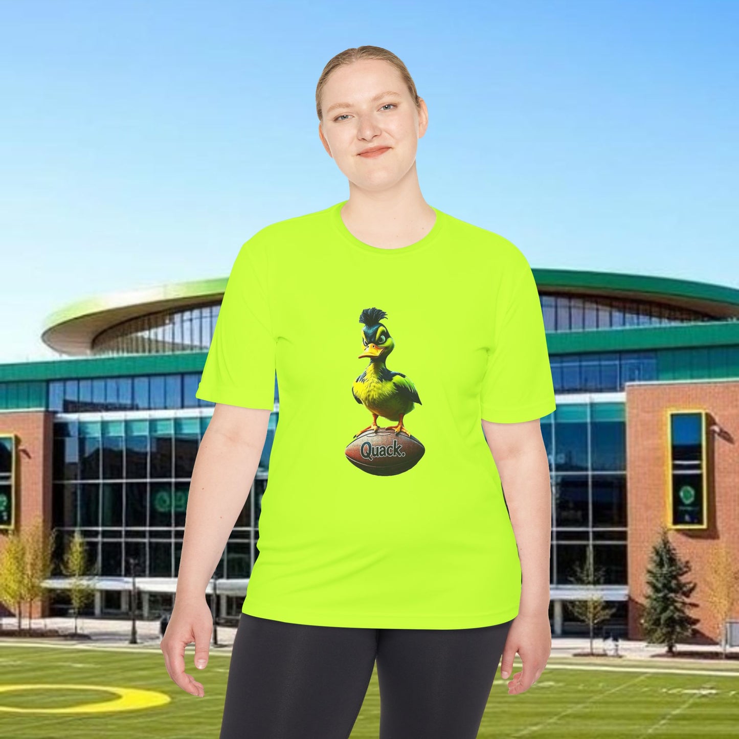 Football Fan Tee, Quack Graphic Shirt, Sportswear for Tailgating, Unisex Moisture-Wicking Sport Top, Perfect Gift for Game Day