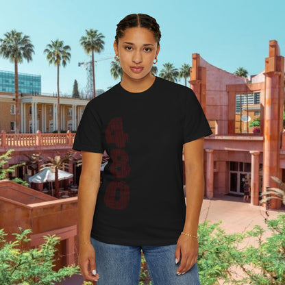 Tempe Trident Tee — 480 Vertical Number Front, Tempe Graphic Back