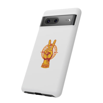 Victory Themed Stylish Phone Case - Tough Cases with Peace Sign Design, Customizable Phone Covers, Gift for Tojan Fans, Trendy Accessories