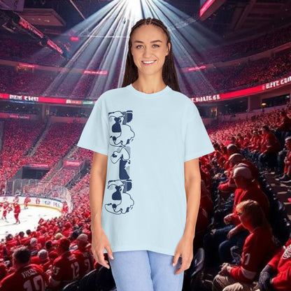 Detroit T-Shirt — Vertical Mascot Graphic with 'Detroit' Script