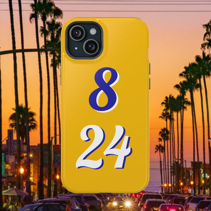 Vibrant Sports Phone Case, 8 24 Tribute, Impact-Resistant Case, Gift for Basketball Fans, Durable Phone Cover, Summer Vibe, Celebration