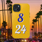 Vibrant Sports Phone Case, 8 24 Tribute, Impact-Resistant Case, Gift for Basketball Fans, Durable Phone Cover, Summer Vibe, Celebration
