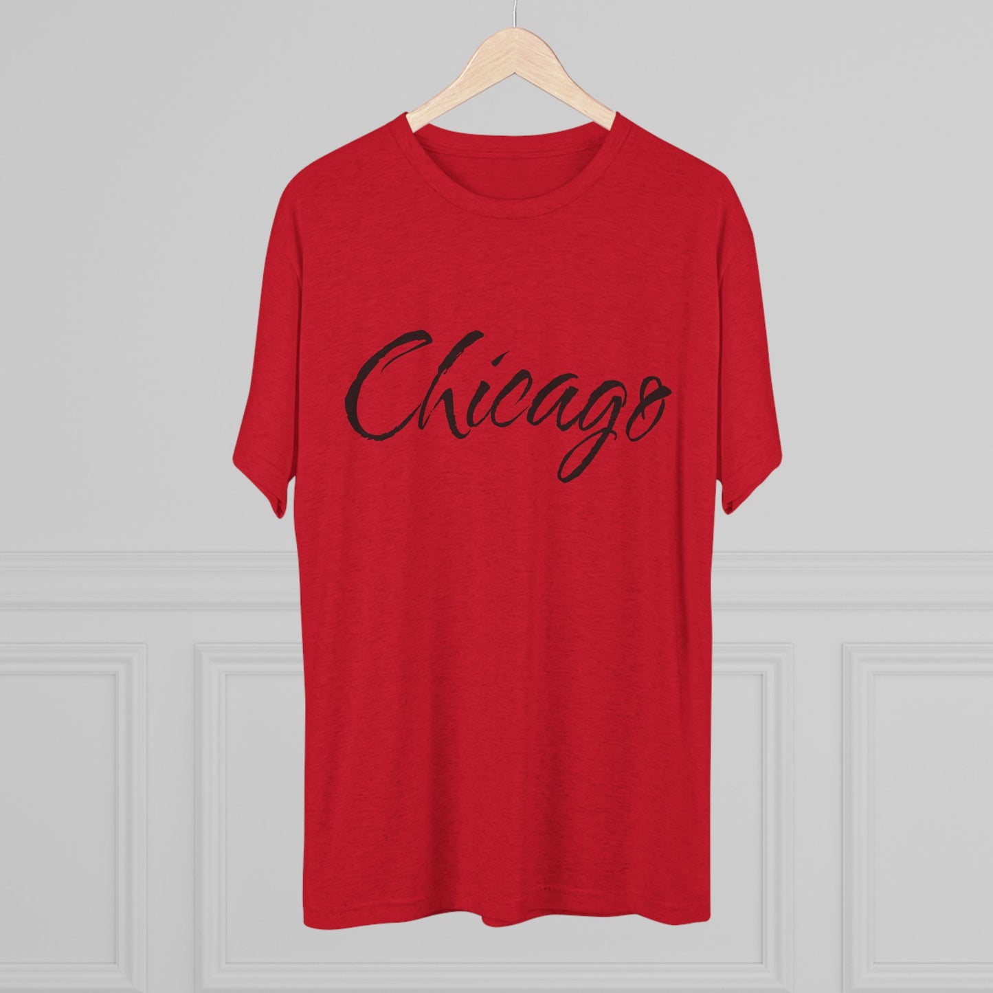 Chicago Script Tee – Handwritten City Shirt, Tr-Blend, Super Soft T-Shirt, Perfect for Gameday