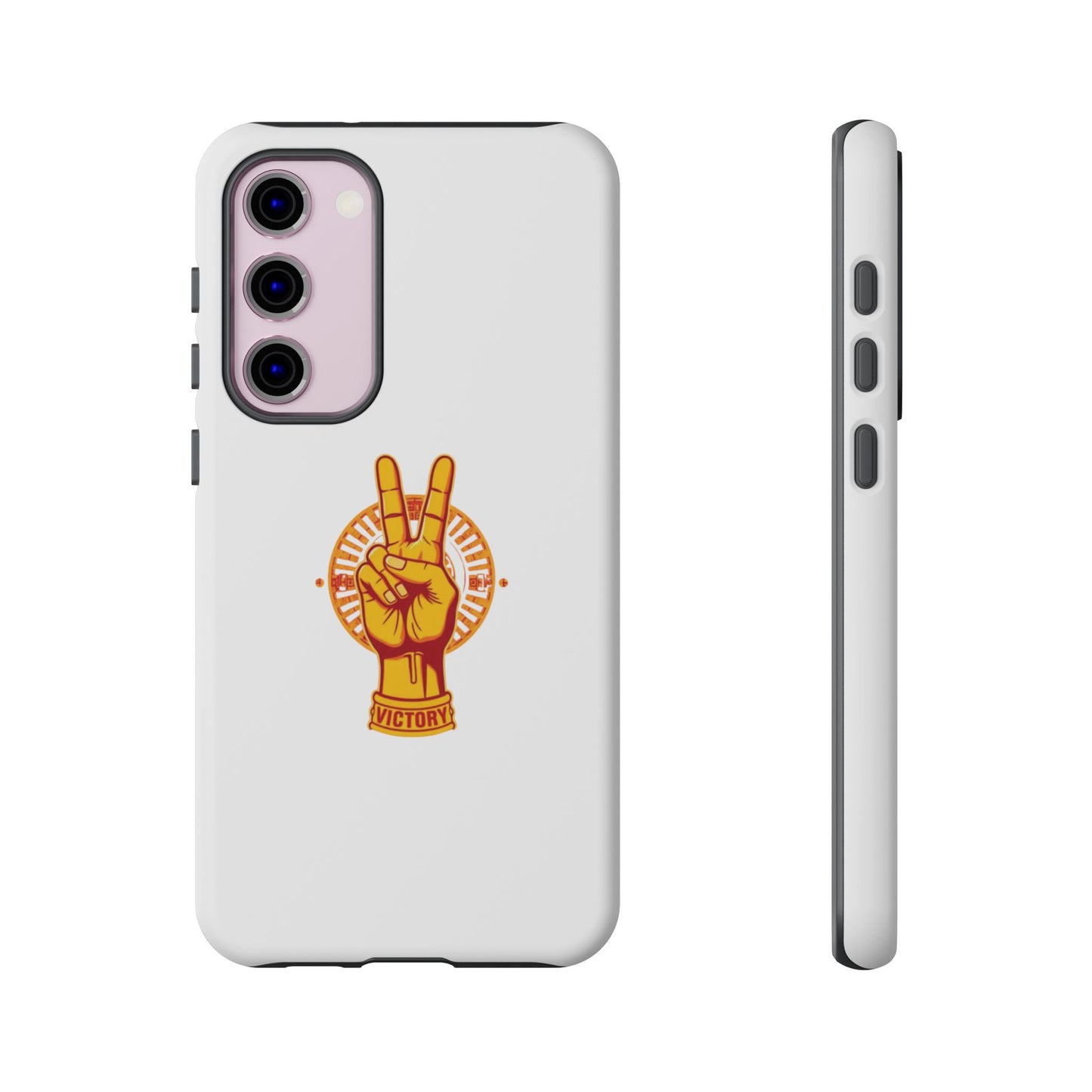 Victory Themed Stylish Phone Case - Tough Cases with Peace Sign Design, Customizable Phone Covers, Gift for Tojan Fans, Trendy Accessories
