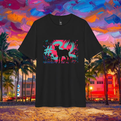 Baby Goat Silhouette Miami Tee - Tropical Neon Graphic T-Shirt