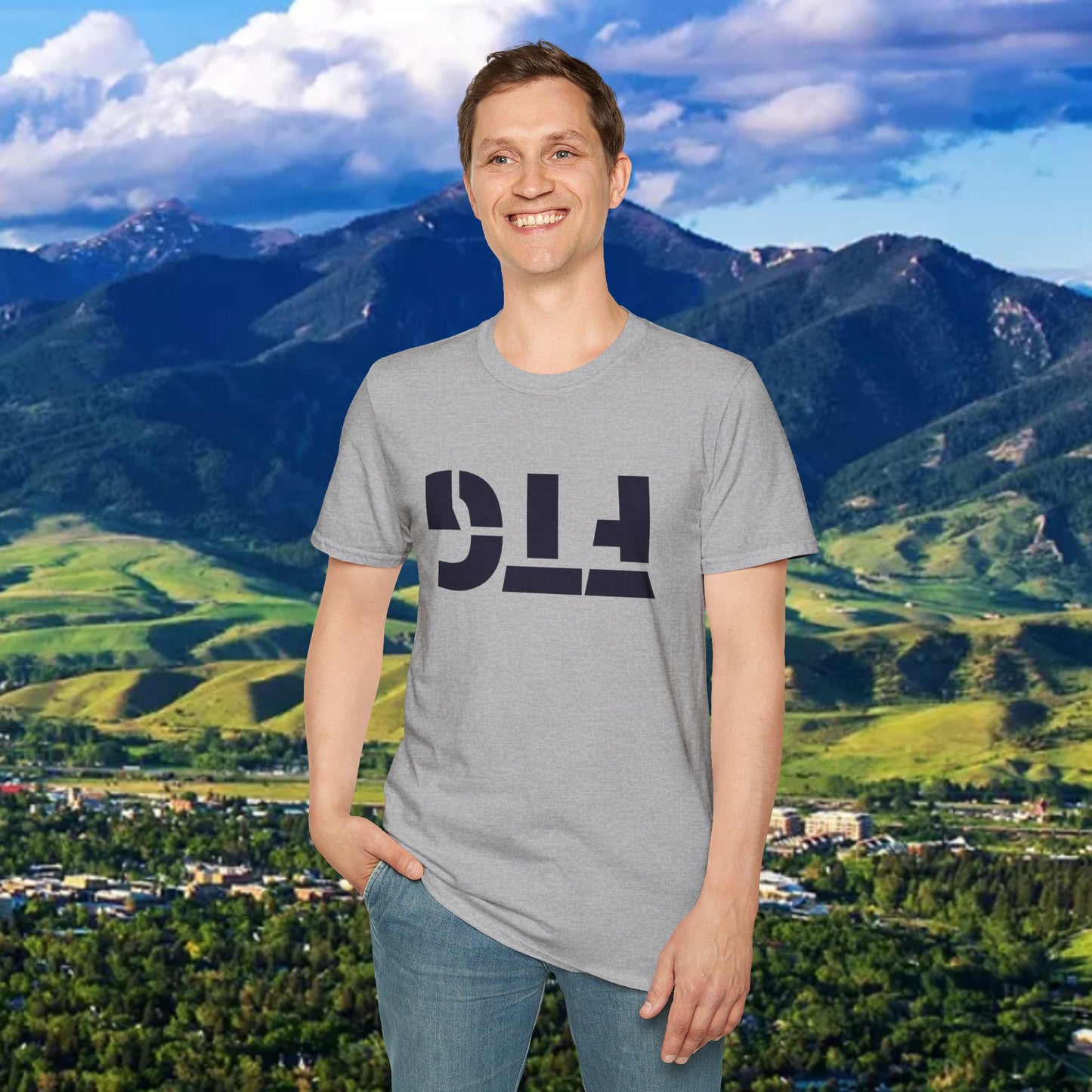 Upside Down FTG Unisex Softstyle T-Shirt - Trendy Fashion Tee, Everyday Comfort, Gift for Bobcat Fans, Gameday Wear, Relaxed Style