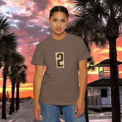Number 2 Graphic T-Shirt — Bold Retro Patch Front & X Back Tee