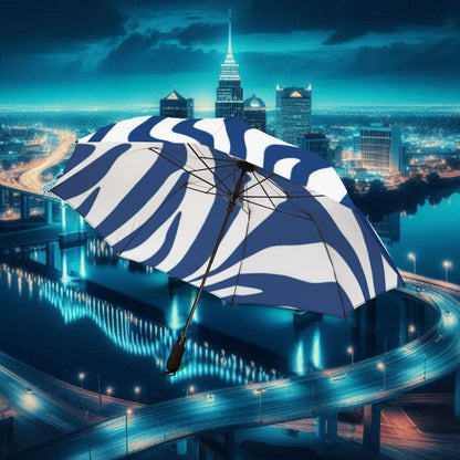 Semi-Automatic Foldable Umbrella - Tiger Pattern, Travel Umbrella, Rainy Day Essential, Sports Game Accessory, Gift Idea