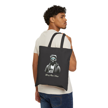 Wing Man Vibes Tote Bag, Cotton Canvas Bag, Eco-Friendly Shopper, Gift for Him, Casual Carryall, Unique Art Tote