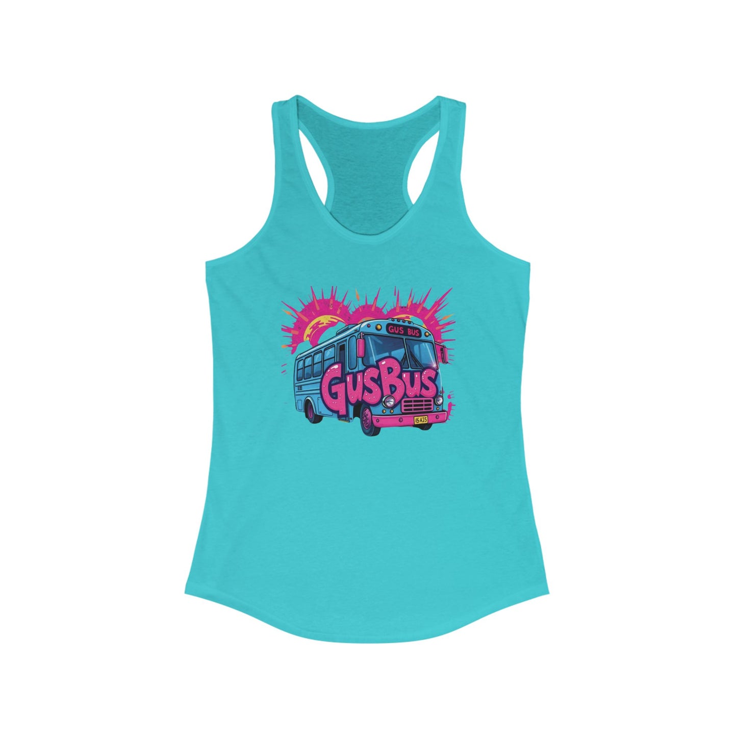 GusBus Women's Racerback Tank - Fun Summer Top, Festival Wear, Travel Shirt, Gift for Her, Bohemian Style