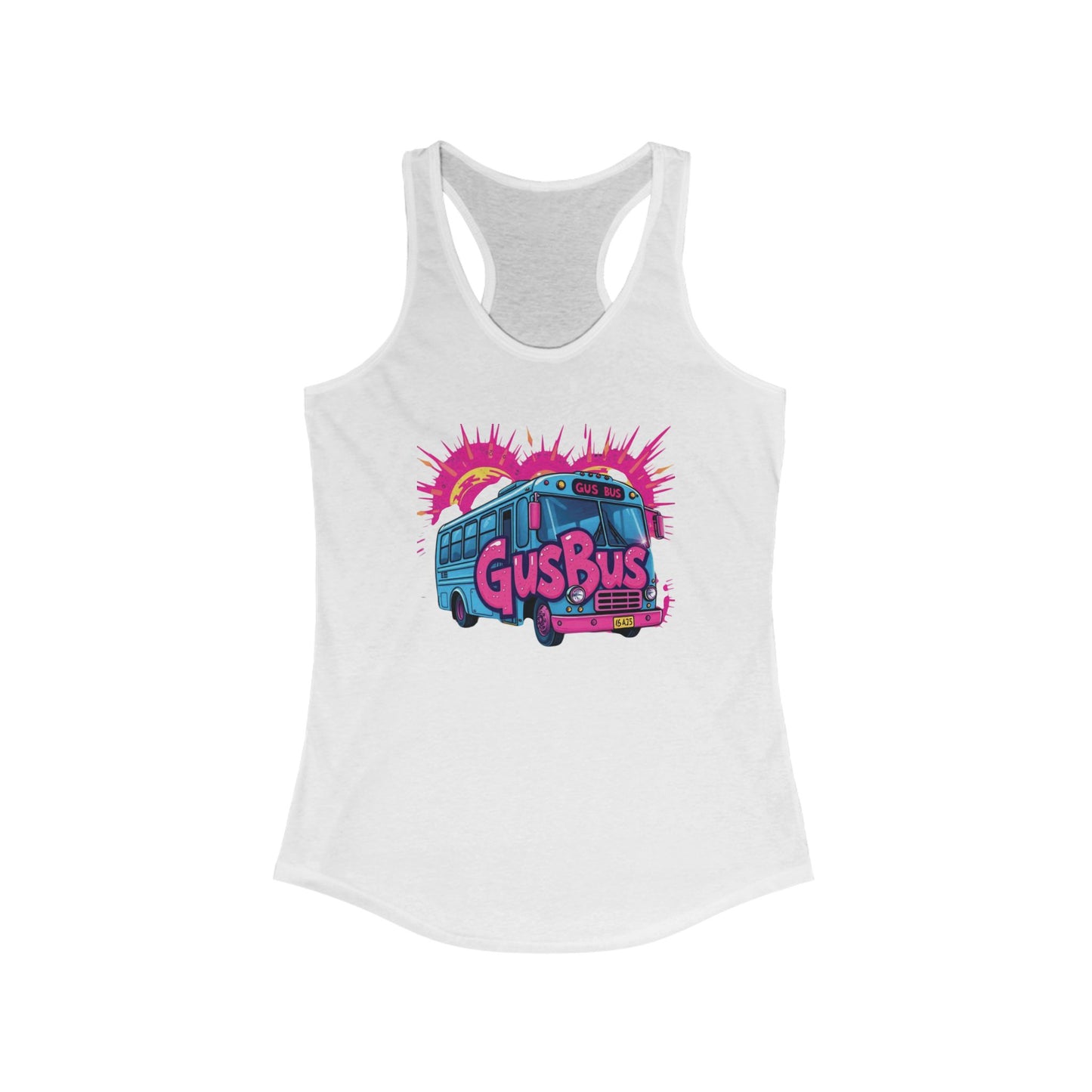 GusBus Women's Racerback Tank - Fun Summer Top, Festival Wear, Travel Shirt, Gift for Her, Bohemian Style
