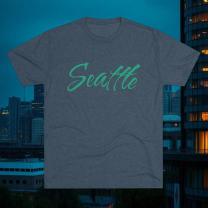 Seattle Script Tee — Casual City Souvenir T-Shirt, Perfect for Gameday, Tri-Blend Soft Material